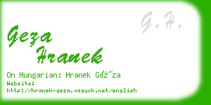 geza hranek business card